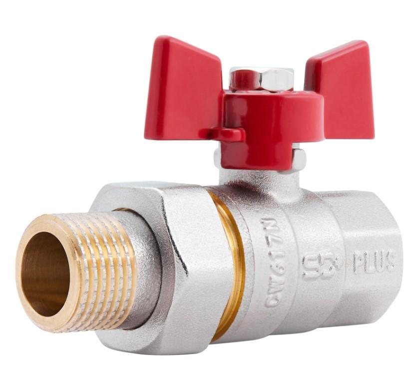 Кран кульовий із американкою Thermo Alliance Standart 1/2"ВЗ прямий латунь PN40 метелик (SD220NW15PN40)