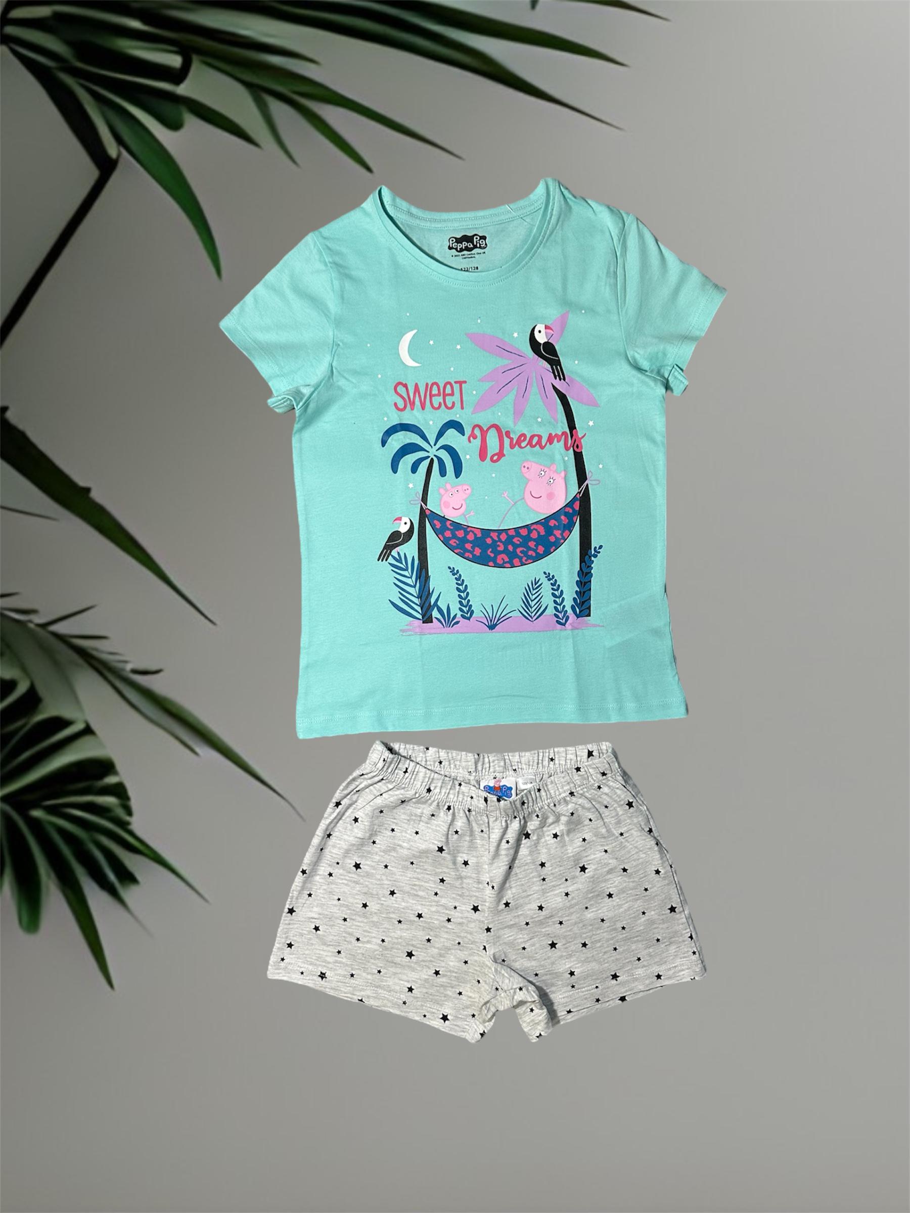 Пижама Peppa Pig 6/8 лет 122-128 см Бирюзовый/Серый (001300291)