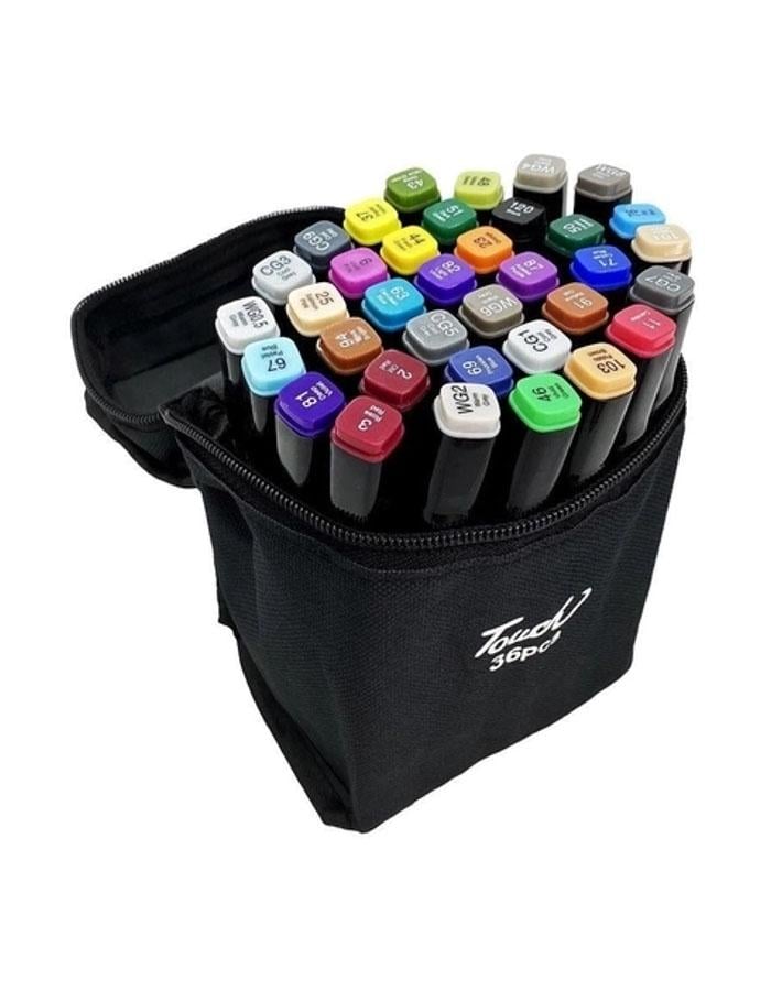 Маркеры двухсторонние Черный корпус 36ц масляные WW01785