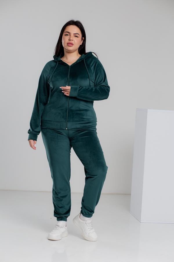 Спортивний костюм жіночий AKSAN двійка 4XL Темно-зелений (23.1860_dark-green_54(4XL))