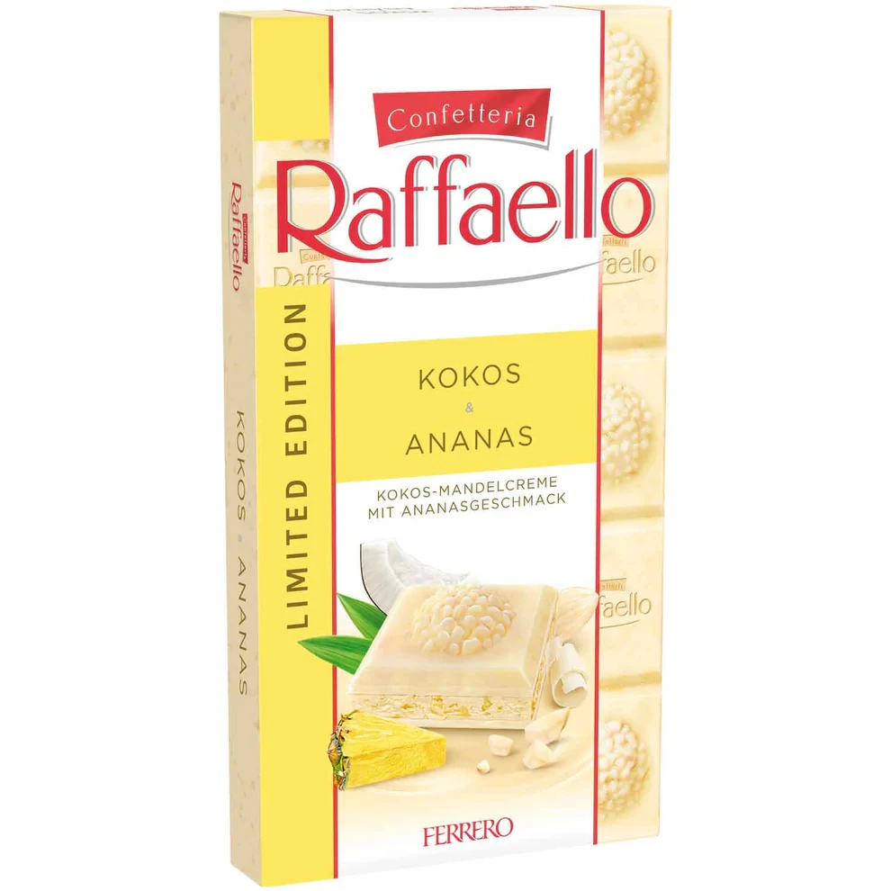 Шоколад Raffaello Tafel белый со вкусом кокоса и ананаса 90 г (2247327517)