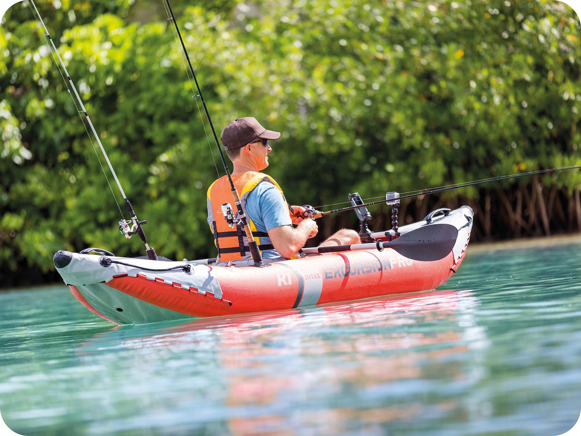 Надувний байдарка човен Intex Explorer 68303 NP 305х91х46 см Red (11050955) - фото 5 Надувний байдарка човен Intex Explorer 68303 NP 305х91х46 см Red (11050955) - фото 5