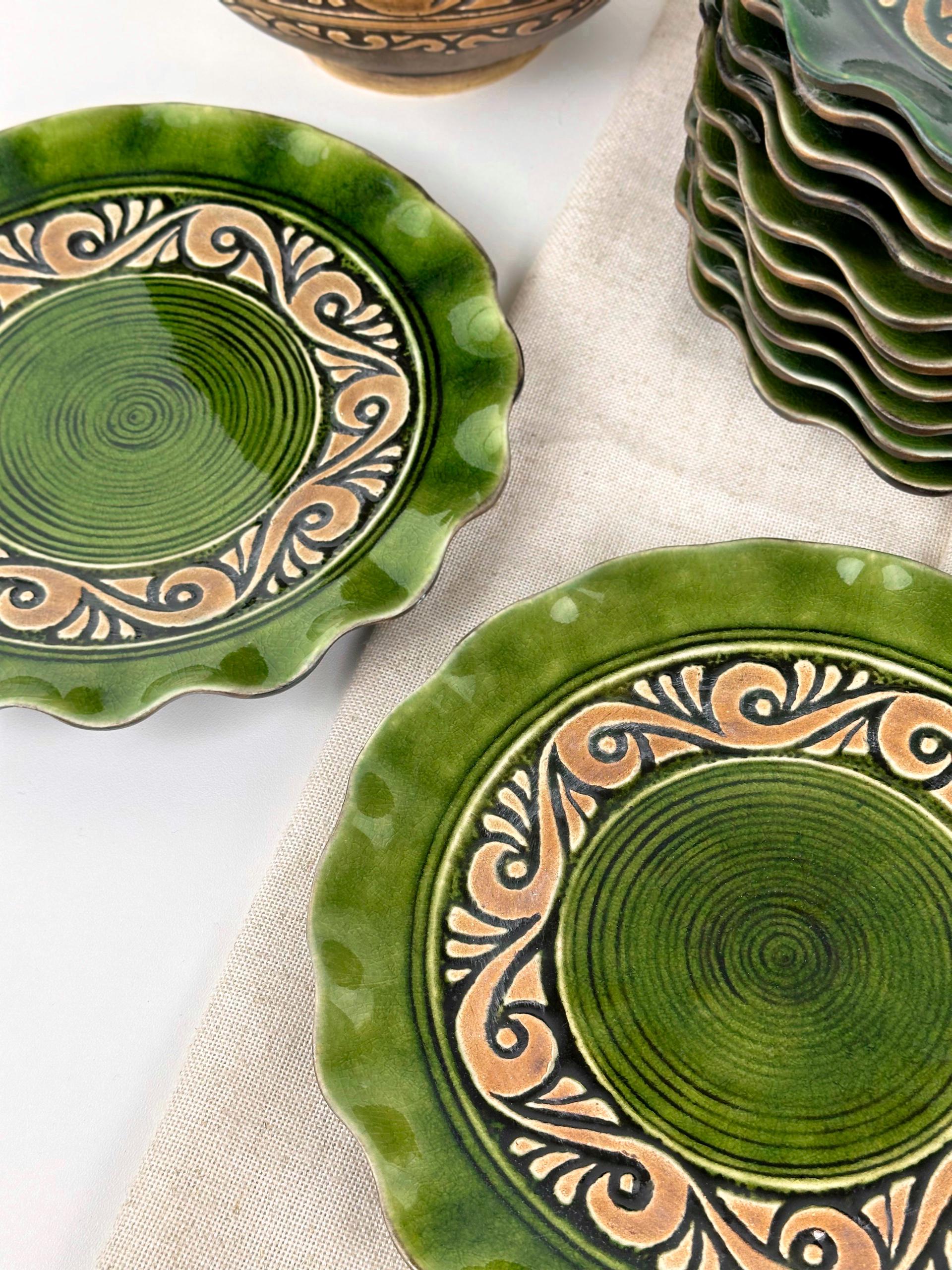 Набор рождественской керамической посуды Шляхтянский для угла на 12 человек Коричневый (7019-39) - фото 7