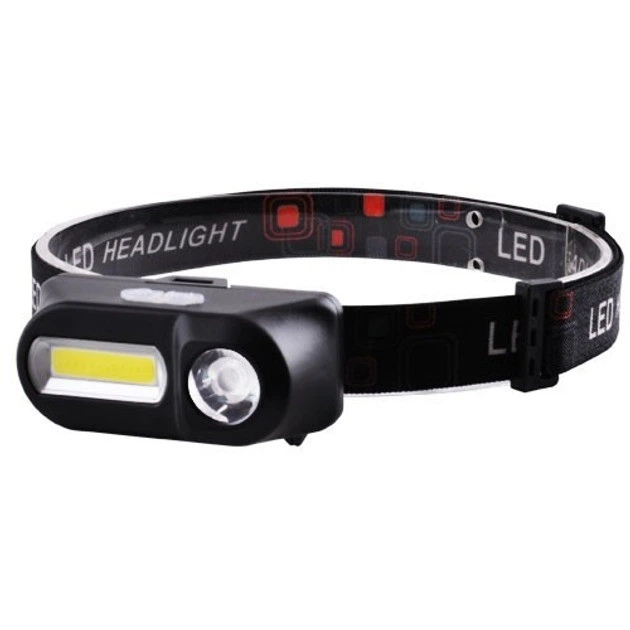 Фонарь налобный аккумуляторный 1804 LED XPE с 2 светодиодами Черный (GR-05580)