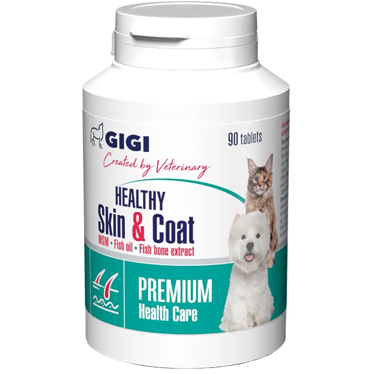 Комплекс вітамінно-мінеральний Gigi Healthy Skin & Coat №90 для профілактики хронічних дерматитів і поліпшення стану шкіри та хутра 1 таблетка на 10 кг