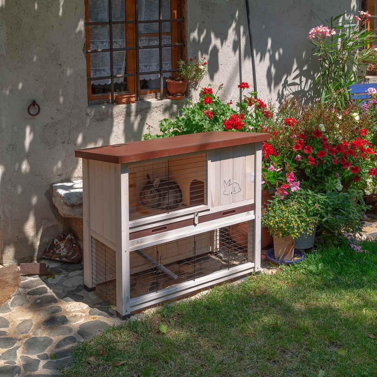 Клітка для кроликів дворівнева RANCH 100 BASIC FSC з північної ялини 90,5x46/80 см (A-036651) - фото 5 Клітка для кроликів дворівнева RANCH 100 BASIC FSC з північної ялини 90,5x46/80 см (A-036651) - фото 5