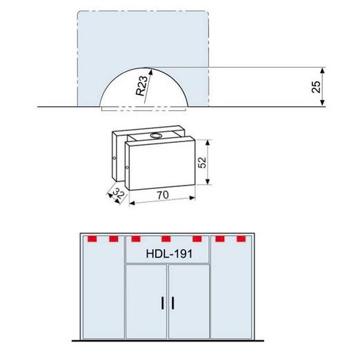 Кріплення для скла HaiDeLi HDL-191P стіна-скло SSS (36502528) - фото 2