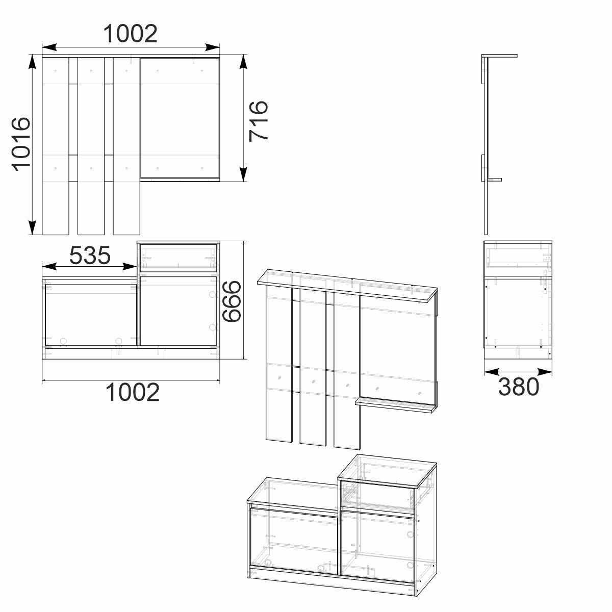 Прихожая Компанит Влада 100,2х38х168,3 см Ольха (2662743) - фото 2