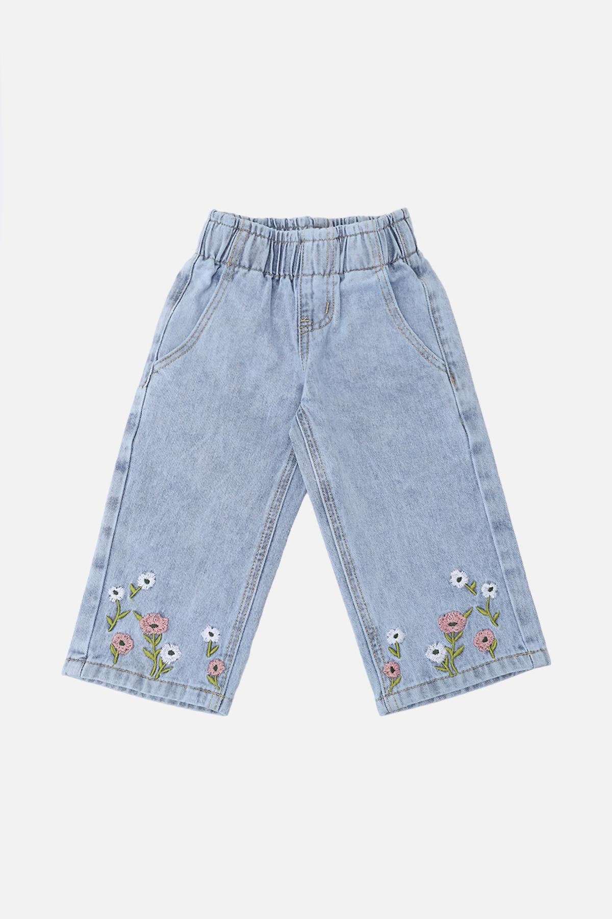 Джинсы wide leg для девочки 98 см Голубой (ЦБ-00290467)