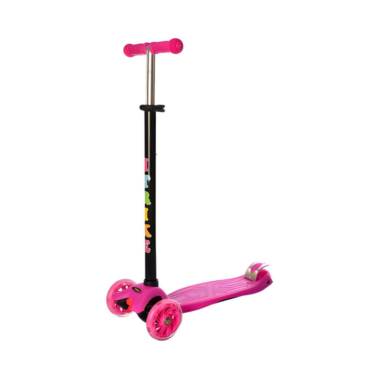 Самокат JR 3-003-P трехколесный складной с подсветкой колес Розовый (24687959) Самокат JR 3-003-P трехколесный складной с подсветкой колес Розовый (24687959)