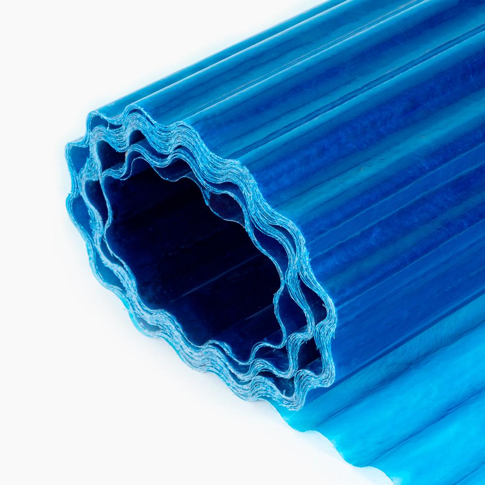 Шифер прозрачный PolyRoll волна1,5 м x 0,6 мм Голубой (PRTBL15)