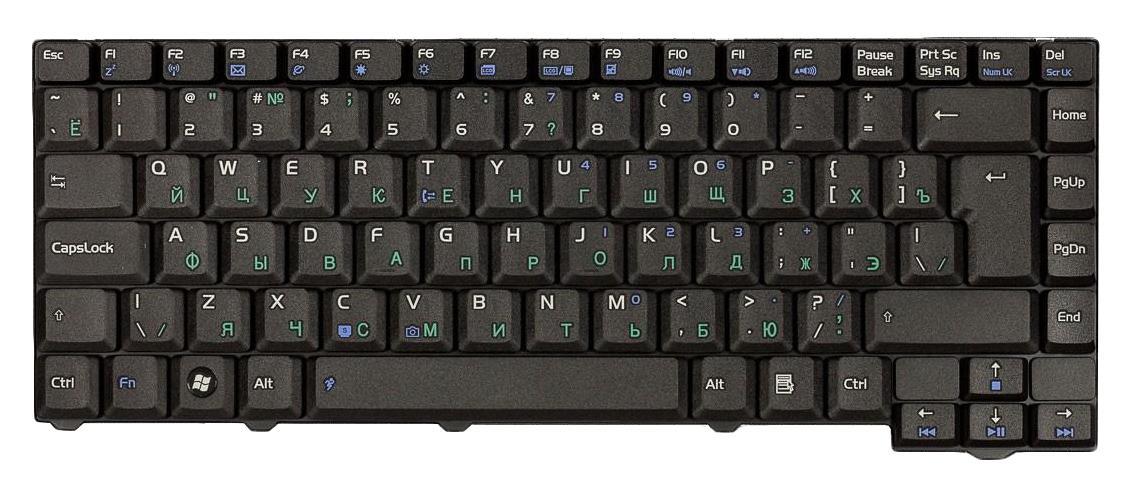 Клавиатура для ноутбука Asus F2 F3 Z53 24pin Black