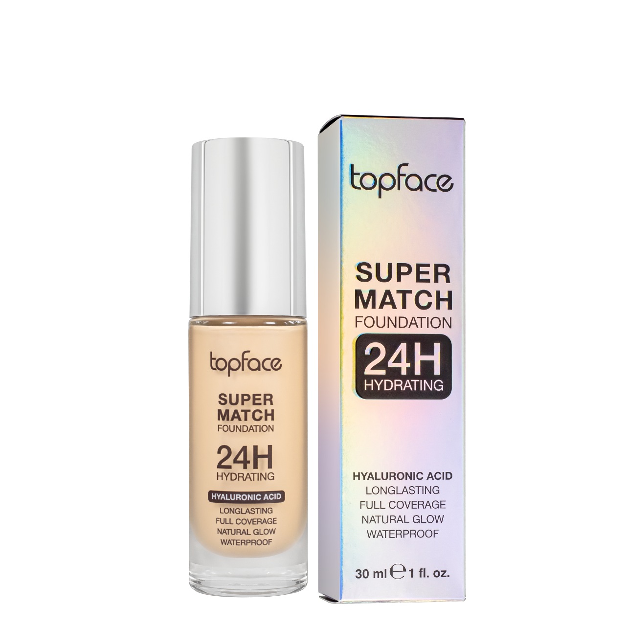 Тональный крем topface Super Match 24H Foundation водостойкий PT475 004 Medium/Нюдовый