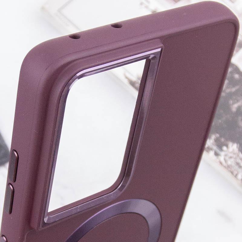 Противоударный TPU Чехол Bonbon Metal Style with MagSafe для Samsung Galaxy S22 Ultra Бордовый / Plum - фото 5