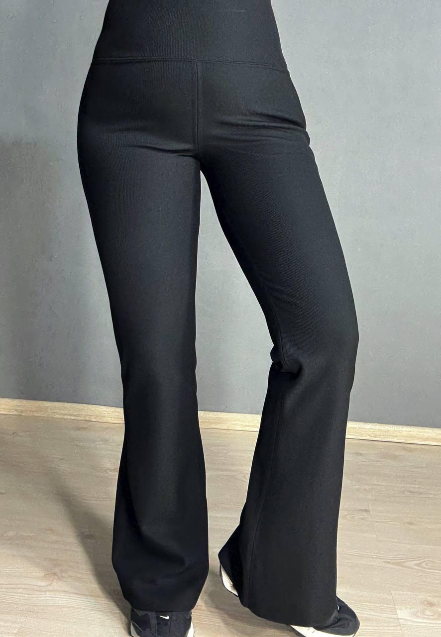 Лосины женские Kenalin W18 клеш утепленные с флисом пуш-ап S/M Черный