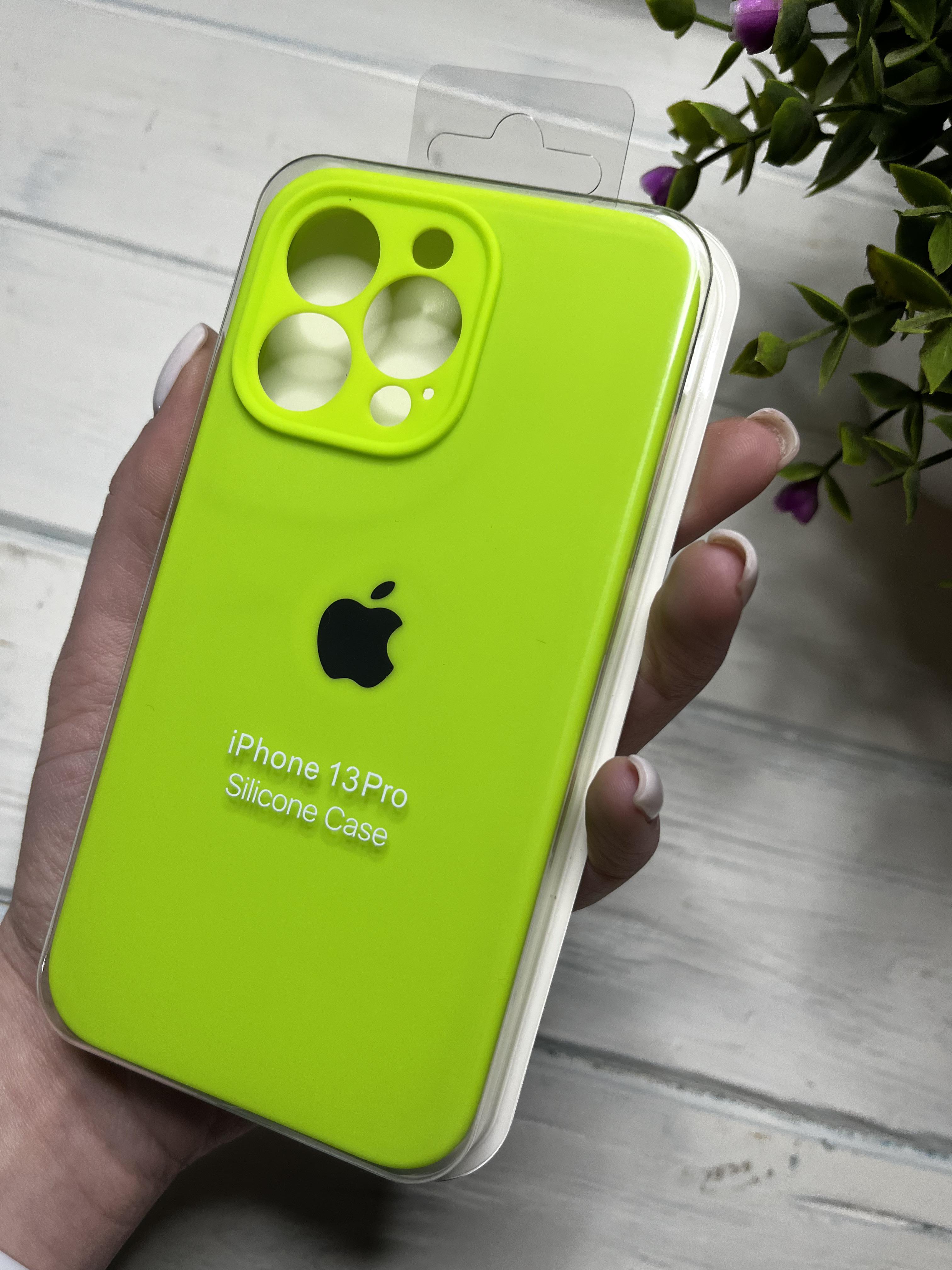 Чехол накладка на iPhone (Айфон) 13 Pro закрытый низ и закрытая камера silicone case full camera Apple