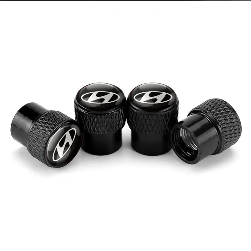Набор защитных колпачков на ниппель SUNROZ Caps для Hyundai Rif Metal Black Хюндай 4 шт. (A67786)