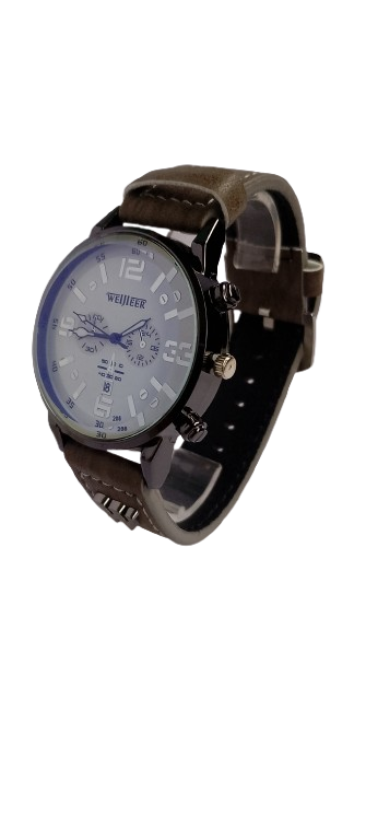 Часы мужские Weljieer 208 на ремешке d-42 Black/White/Brown (3886)
