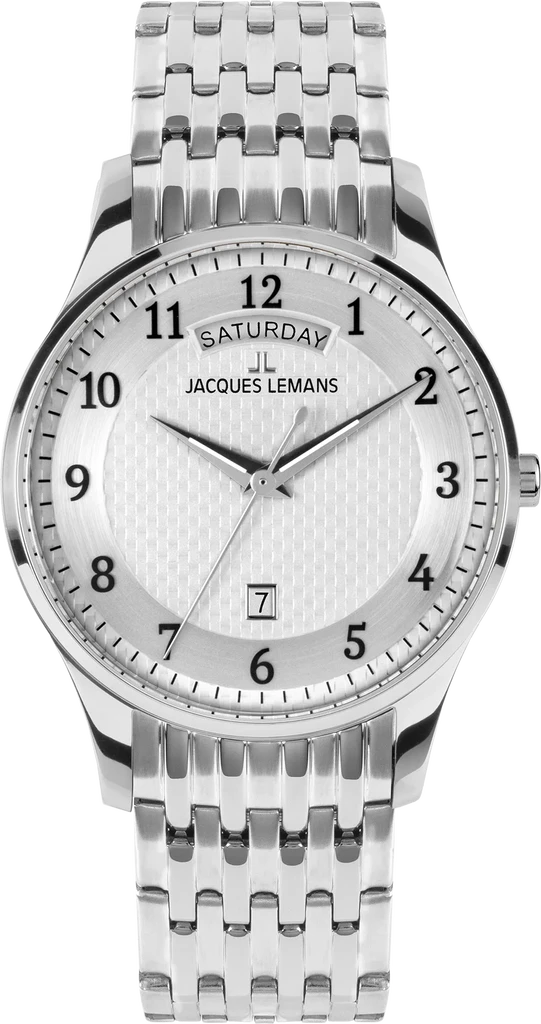Наручний годинник чоловічий Jacques Lemans London 1-2193P з сталевим корпусом WR 50 м та сріблястим циферблатом Наручний годинник чоловічий Jacques Lemans London 1-2193P з сталевим корпусом WR 50 м та сріблястим циферблатом