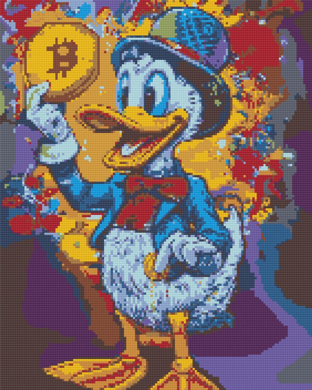 Алмазная мозаика Оригами вышивка Скрудж Макдак с биткоином 40х50 см
