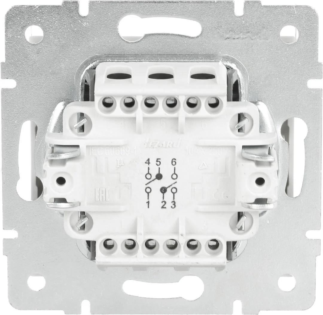 Выключатель проходной двухклавишный Lezard Rain Белый (00000004879) - фото 3 Выключатель проходной двухклавишный Lezard Rain Белый (00000004879) - фото 3