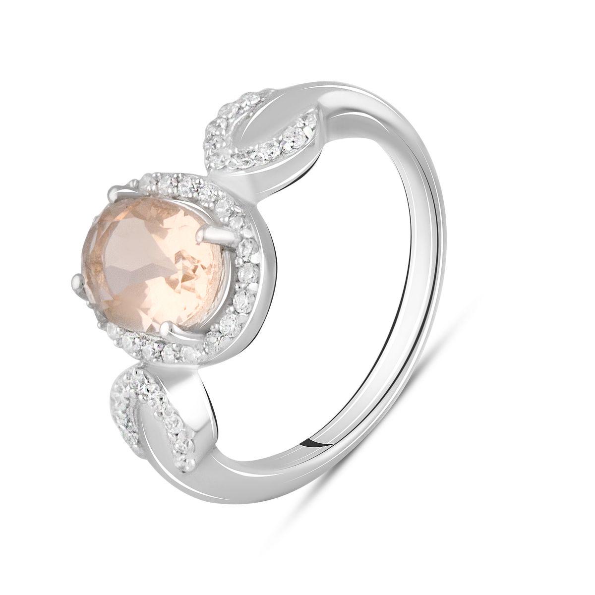 Кольцо серебряное с морганитом nano 1,6 ct 4,27 г р. 18,5 (2103806)