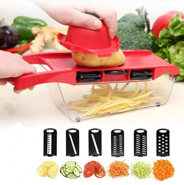 Мультислайсер для овощей и фруктов Mandoline Slicer с контейнером (1175165025) - фото 3