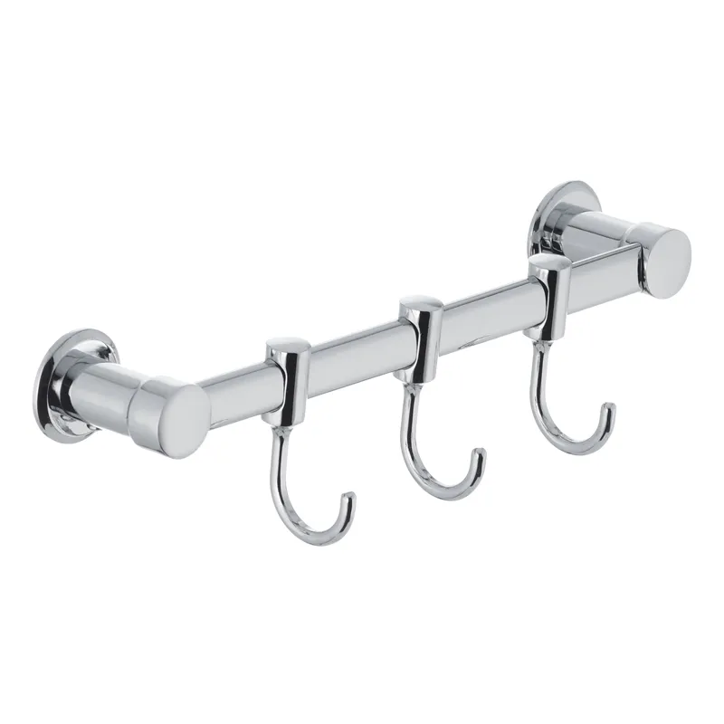 Планка для ванної кімнати Zerix LR205-3 з 3-ма рухомими гачками (LL1417)