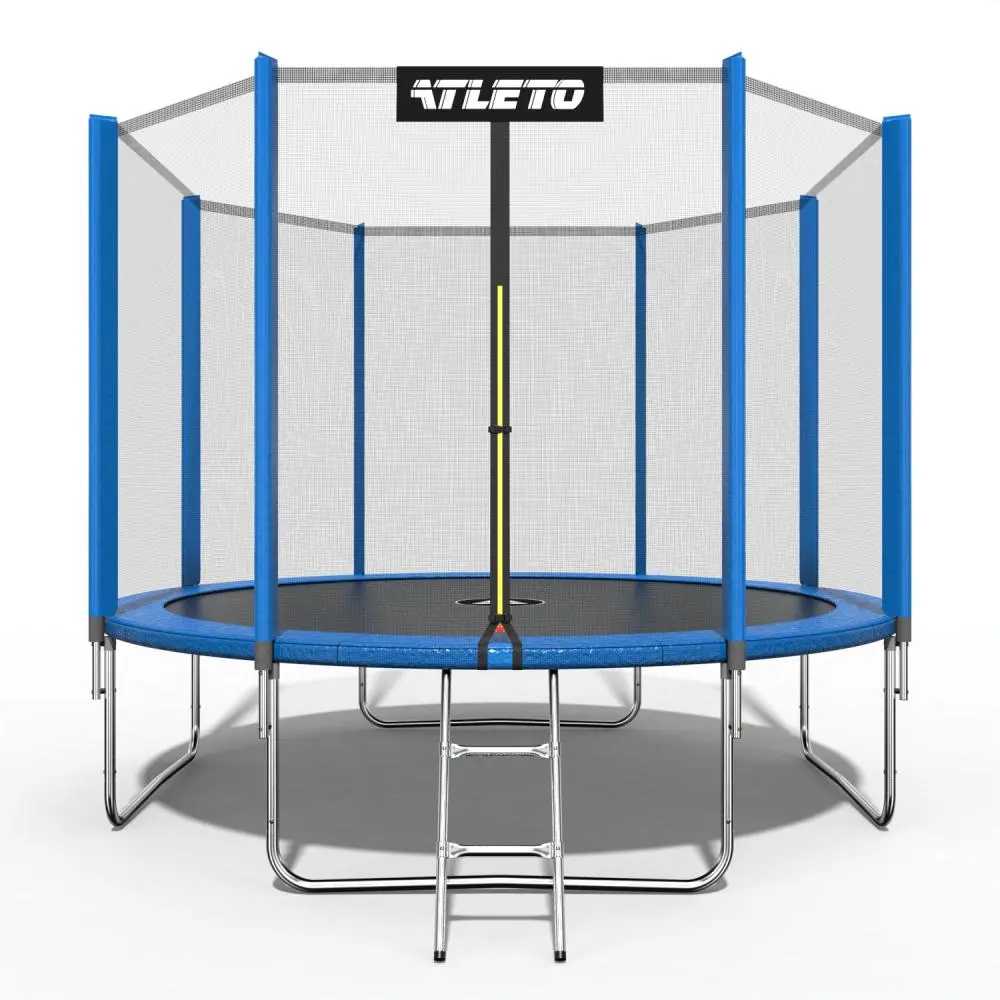 Батут детский Atleto с наружной защитной сеткой на металлических опорах 374 см Синий (132-76-42400458)