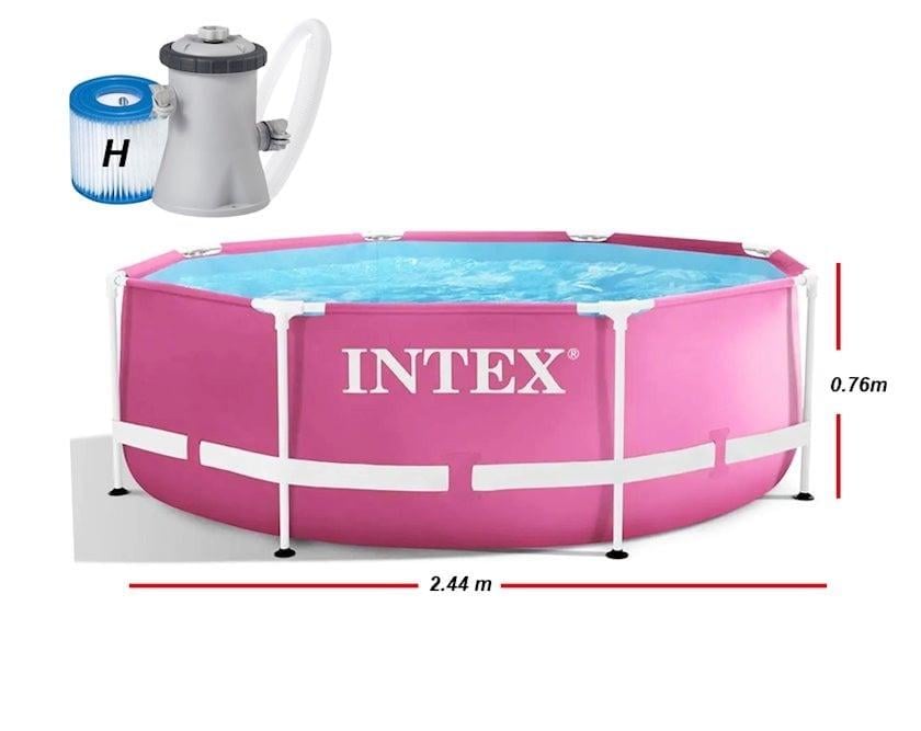 Бассейн каркасный Intex 28292 с насосом-фильтром Розовый 244x76 см 2843 л (28292) - фото 3