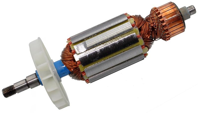 Якорь болгарка Einhell 125 стар под шарик(158,5х38 шарик 8мм)