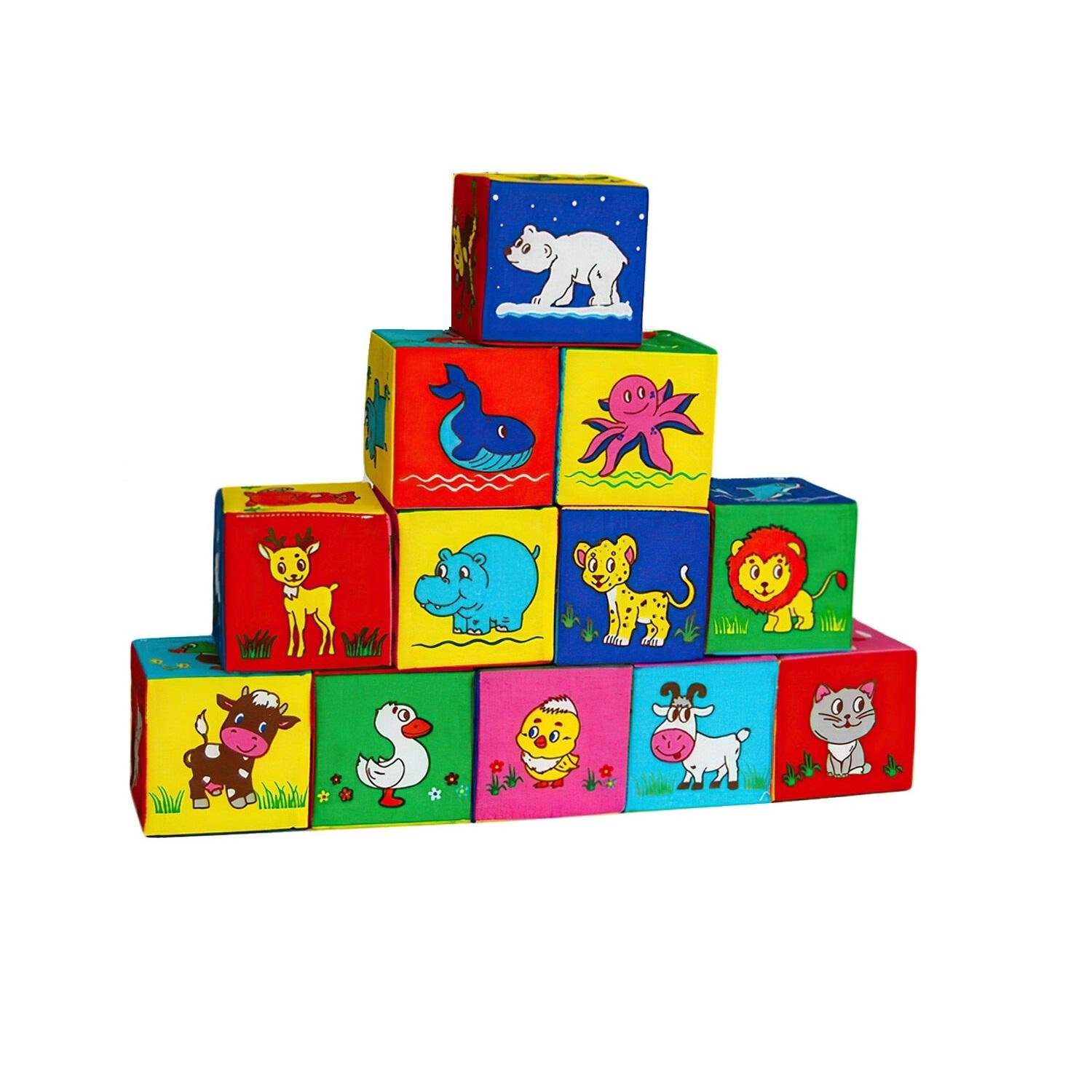 Набор кубиков Масік Веселые кубики 12 кубиков Multicolor (132145)