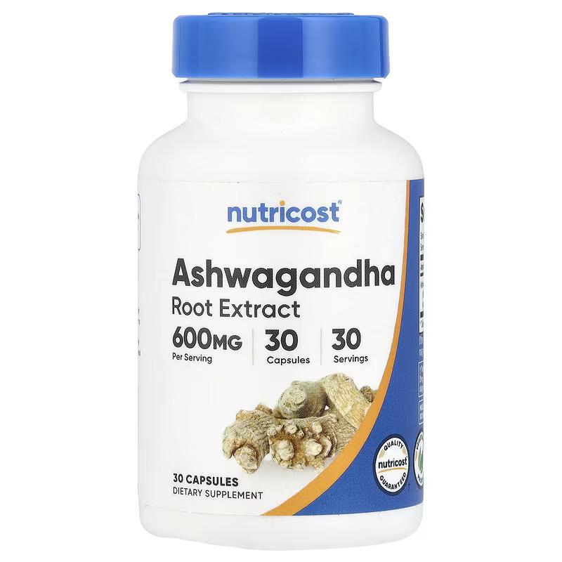 Добавка натуральная Экстракт ашваганды Nutricost Ashwagandha Root Extract 600 мг 30 капсул