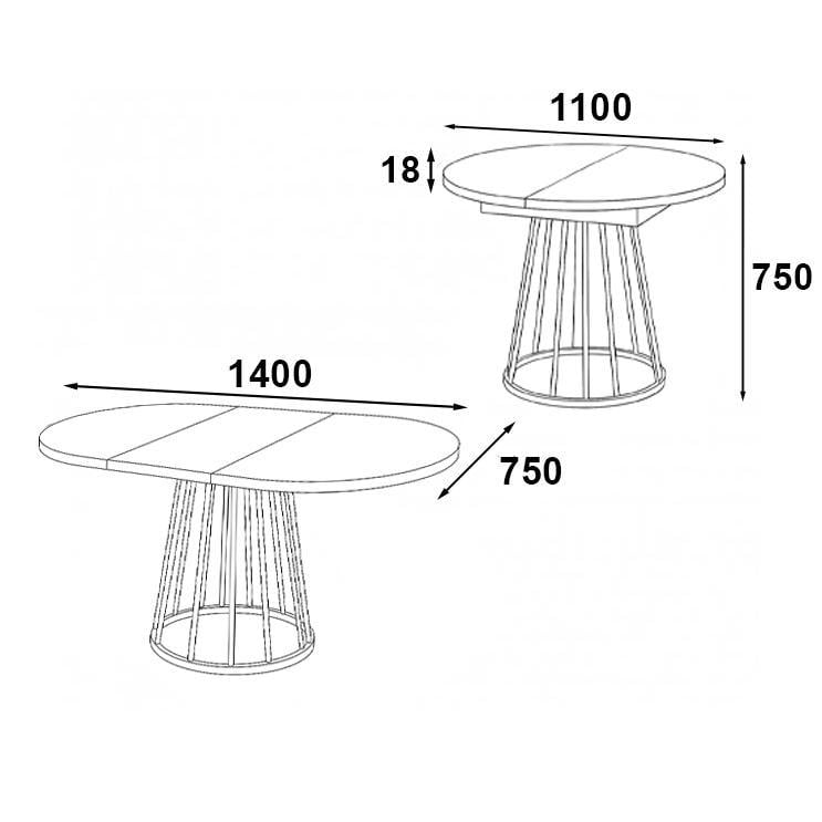 Стол кухонный раскладной RoMax Elegant Slide 110x75/140x75 см Loft Дуб Крафт Золотой/Белый - фото 6 Стол кухонный раскладной RoMax Elegant Slide 110x75/140x75 см Loft Дуб Крафт Золотой/Белый - фото 6