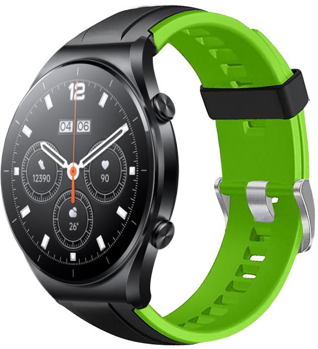 Ремешок Coholl для Xiaomi Watch S1 Acttive Black/Green (28996-4A)