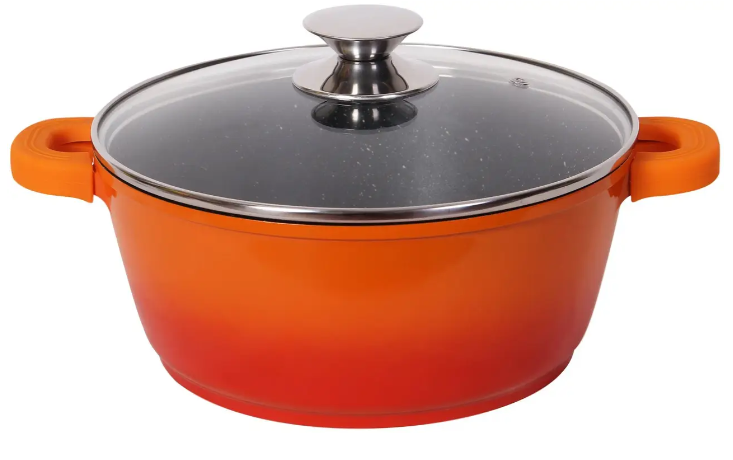 Каструля Bohmann з мармуровим антипригарним покриттям 5,8 л Помаранчевий (7328 MRB-OR)