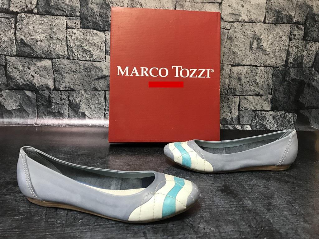 Балетки женские кожаные Marco Tozzi р. 38 Голубой (48)