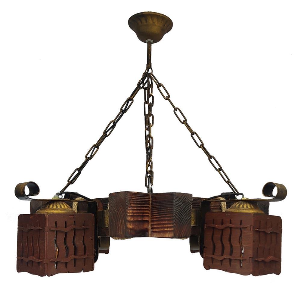 Люстра дерев'яна підвісна Lighthouse LPR-20107/4P Коричневий (112204) - фото 2 Люстра дерев'яна підвісна Lighthouse LPR-20107/4P Коричневий (112204) - фото 2