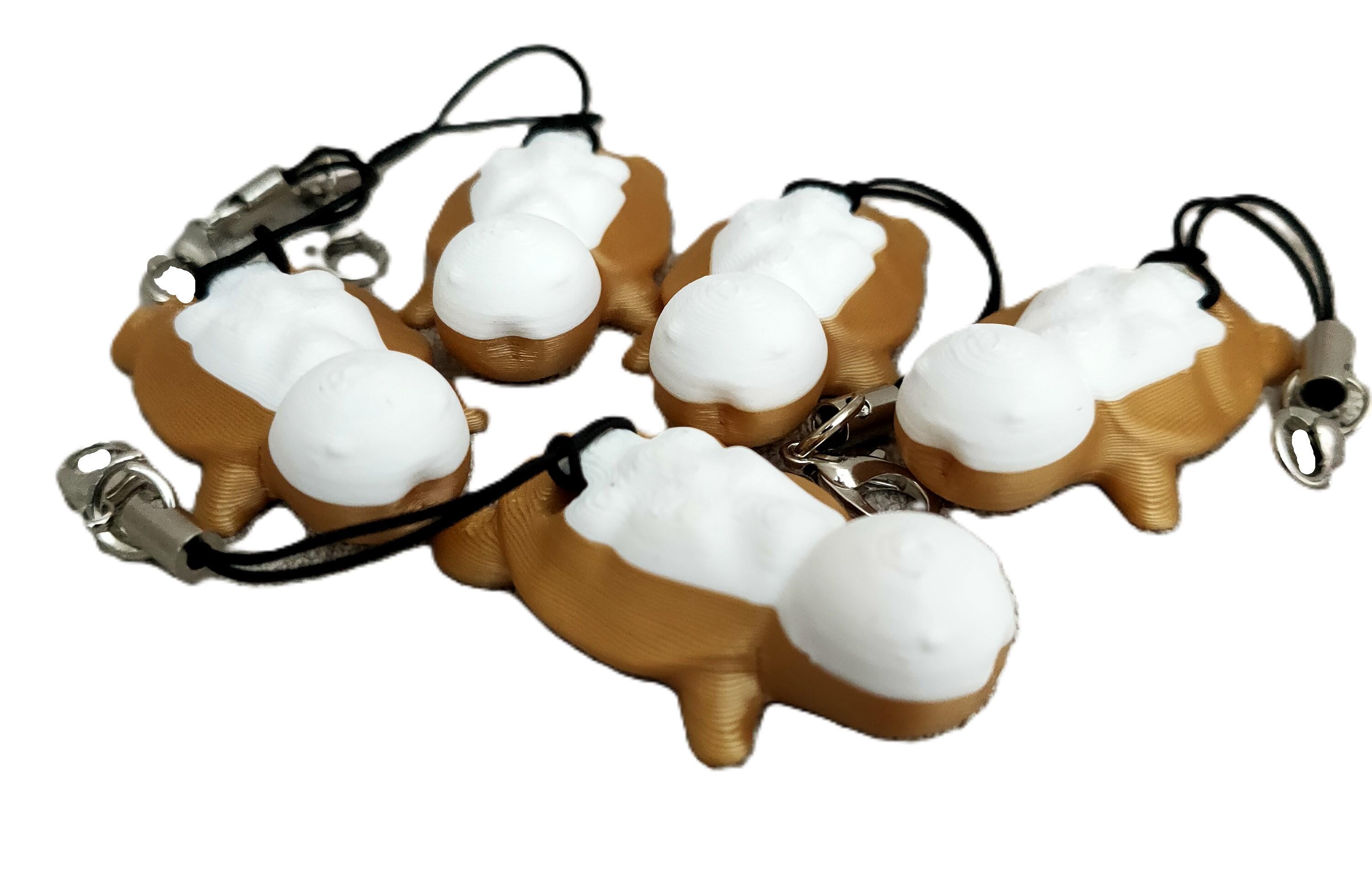 Брелок Пять черепах 24х40х14 мм Бело-коричневый (CHE-03G-BKR)