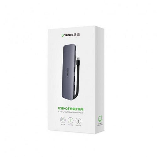 Док-станція Ugreen CM285 USB Type-C - HDMI/USB 3.0x3/HDMI/PD Сірий (70408) - фото 5