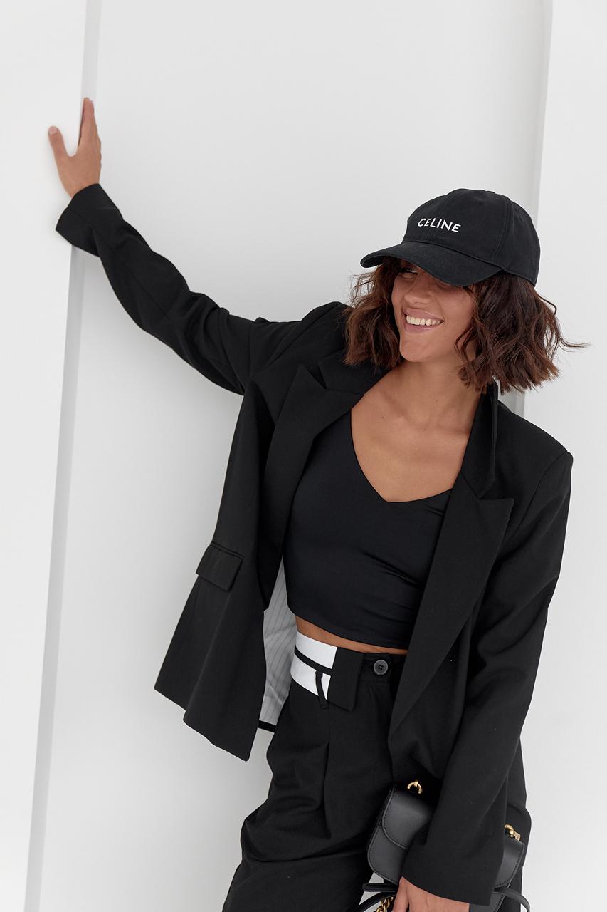 Пиджак классический без застежки L Черный (11909123) - фото 5 Пиджак классический без застежки L Черный (11909123) - фото 5