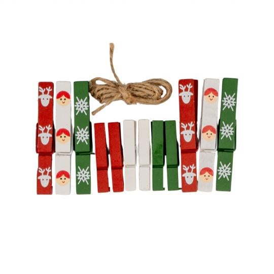 Комплект прищепок Елочка 12 шт. (018NY)