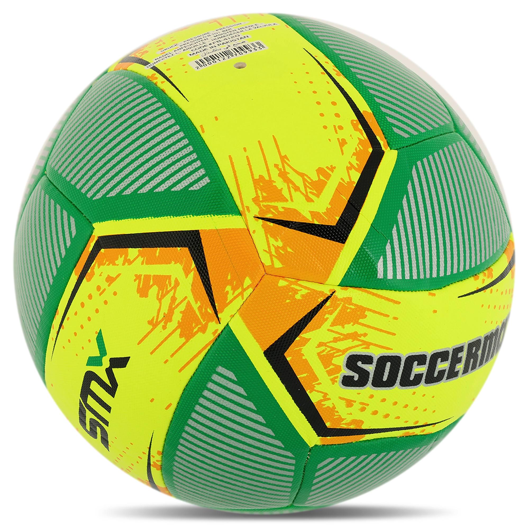 Мяч футбольный ламинированный SOCCERMAX HYBRID FB-4120 гибридная сшивка PU №5 Желтый-зеленый (FB-4120_Желтый-зеленый) - фото 3