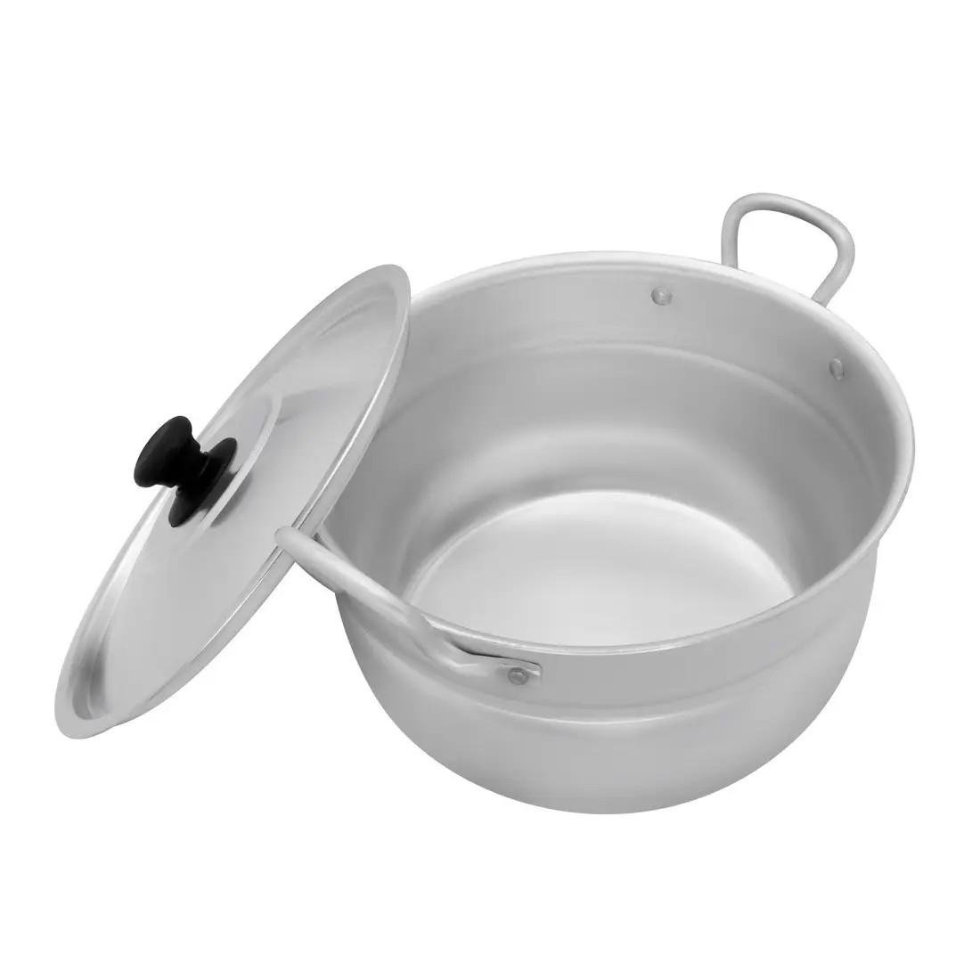 Кастрюля сферическая с крышкой Interos алюминиевая 15 л 36 см - фото 2