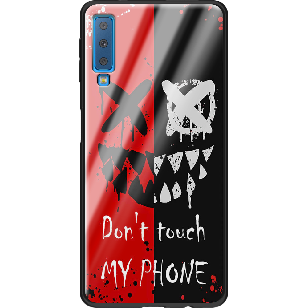 Чехол BoxFace Samsung A750 Galaxy A7 2018 Bad Smile Черный силикон со стеклом (35481-up2468-37741)