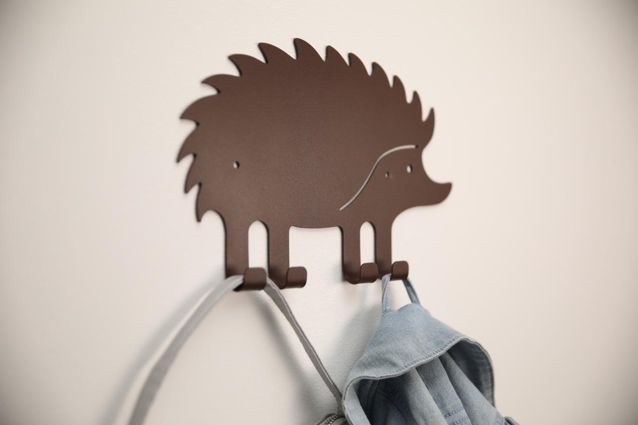 Вешалка детская в виде Ежика 30,8х18,8 см 4 крючка (MLA-7)