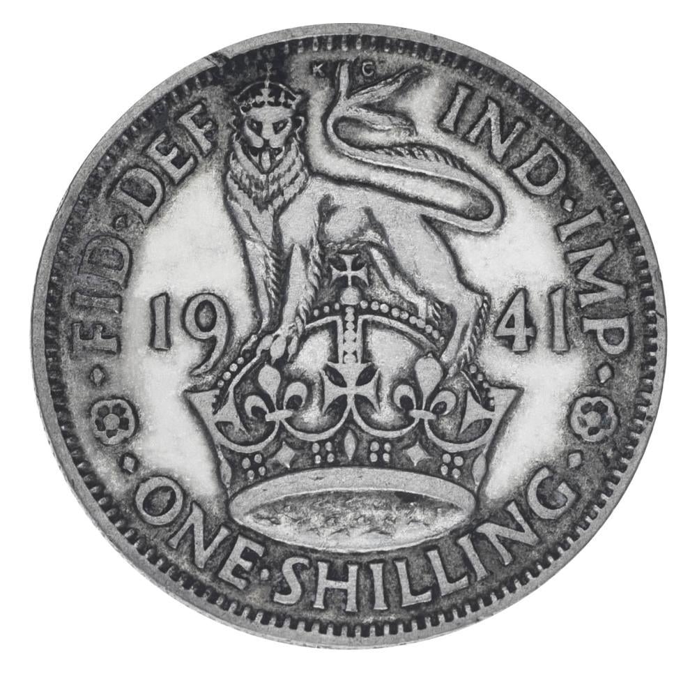 Коллекционная монета Великобритания 1 шиллинг 1941 F-VF 5,66 г (М19872)