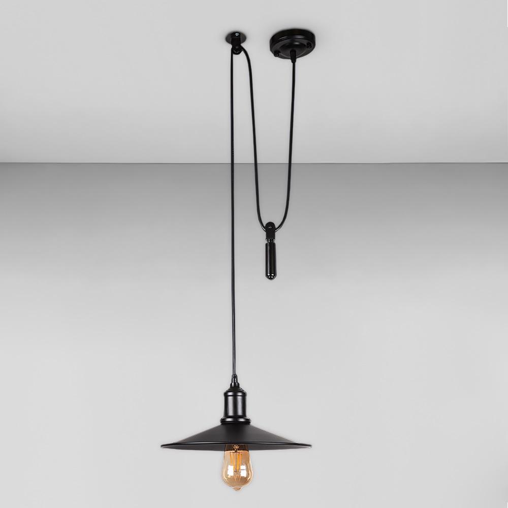 Люстра подвесная лофт Light House LS-18673F-1G BK 300 с гирей Черный