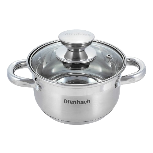 Каструля Ofenbach 100510 нержавіюча сталь з кришкою 1,1 л 14х8,5 см (УТ000096822)
