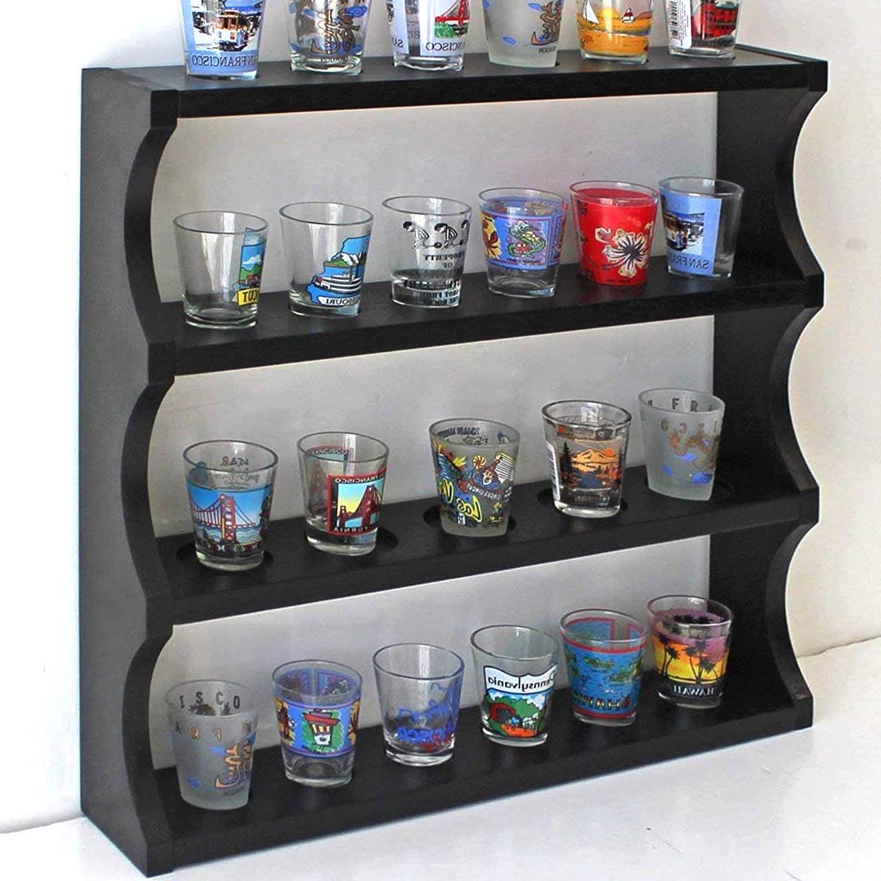 Полка для рюмок из дерева Карибу Венге (ПДШ-001712)